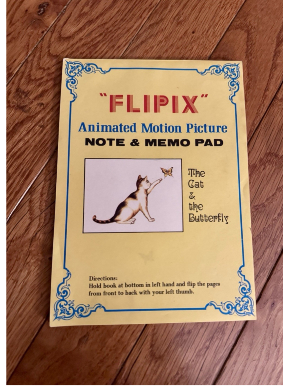 Vintage FLIPIX Flipbook The Cat & The Butterfly Note Memo Pad Merrimack NOS New